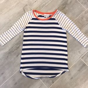 Striped Olive & Oak baseball tee